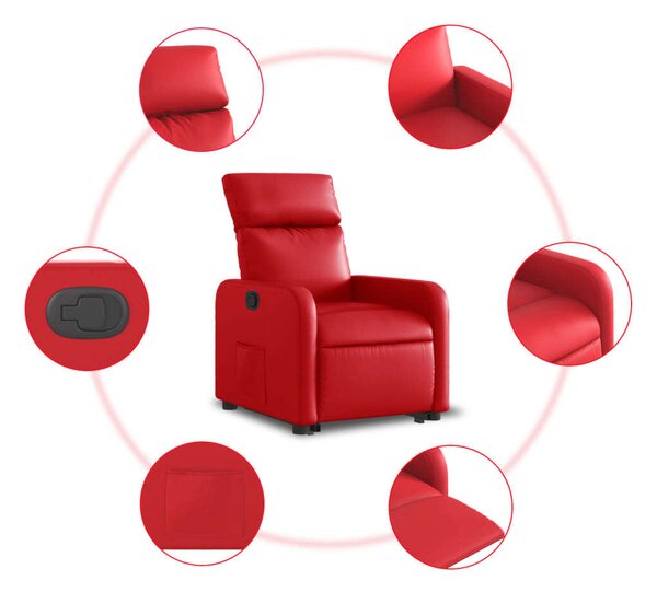 VidaXL Elektromos Felállást Segítő Fotel - Piros Műbőr