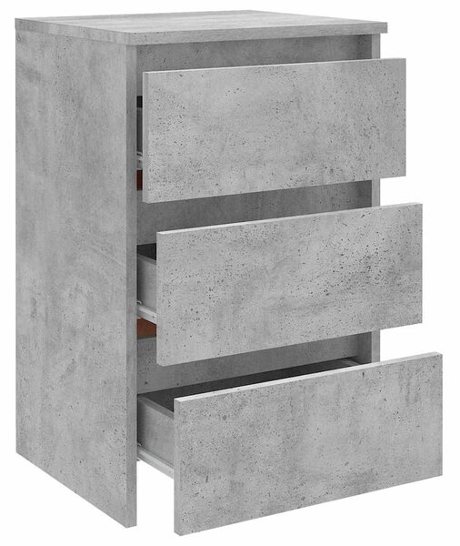 Betonszürke szerelt fa éjjeliszekrény 40 x 35 x 62,5 cm