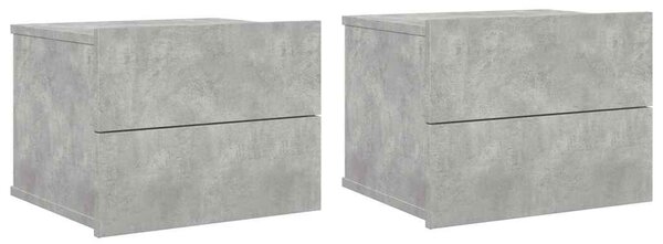2 db betonszürke szerelt fa éjjeliszekrény 40 x 30 x 30 cm