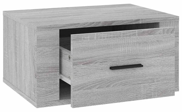2 db szürke sonoma falra szerelhető éjjeliszekrény 50x36x25 cm