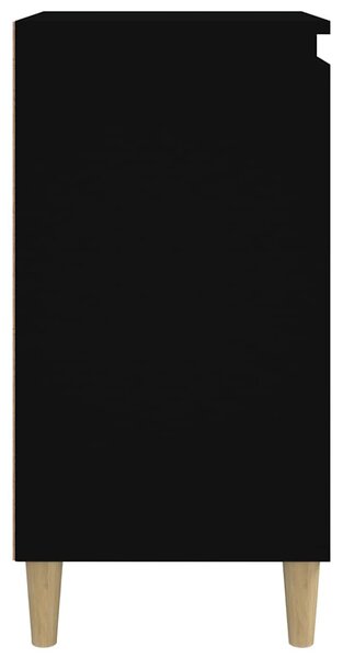 2 db fekete szerelt fa éjjeliszekrény 40x35x70 cm