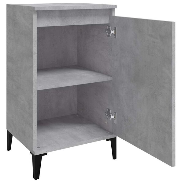 2 db betonszürke szerelt fa éjjeliszekrény 40x35x70 cm