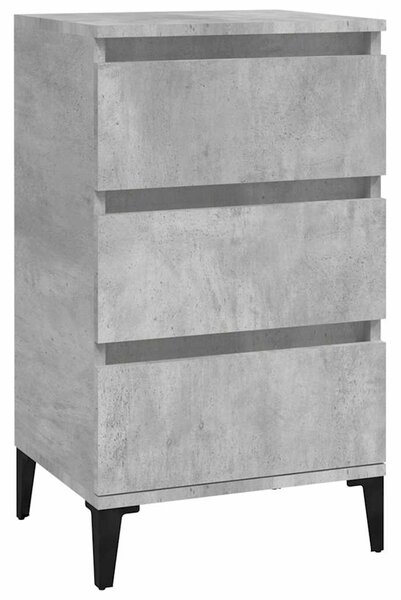 Betonszürke szerelt fa éjjeliszekrény 40x35x70 cm