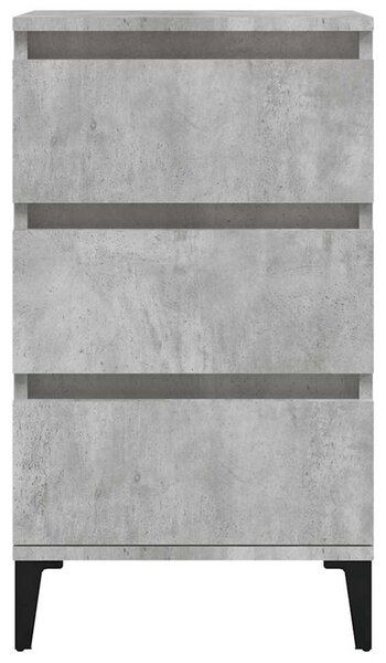 Betonszürke szerelt fa éjjeliszekrény 40x35x70 cm