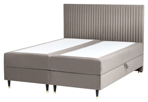 Boxspring ágy tárolóval DAME Bársony Tópszín 160 x 200 cm