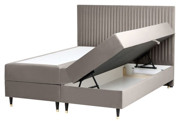 Boxspring ágy tárolóval DAME Bársony Tópszín 160 x 200 cm