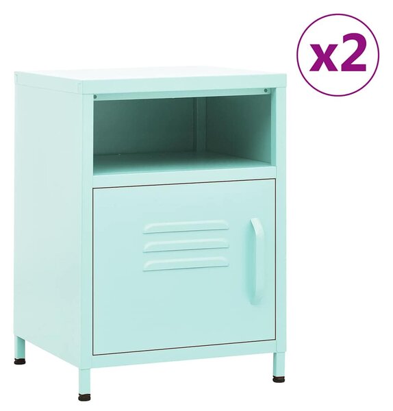 2 db menta acél éjjeliszekrény 35 x 35 x 51 cm