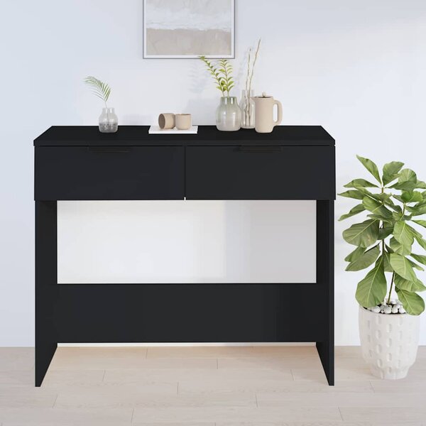 Fekete szerelt fa tálalóasztal 90 x 36 x 75 cm