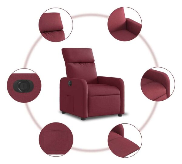 VidaXL Elektromos Dönthető Fotel - Bordó