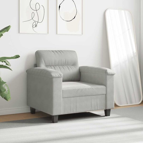 Világosszürke mikroszálas szövet kanapéfotel 60 cm