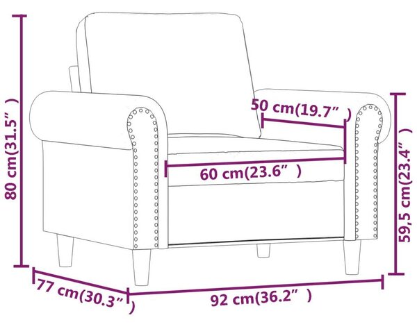 VidaXL kávészínű műbőr kanapéfotel 60 cm