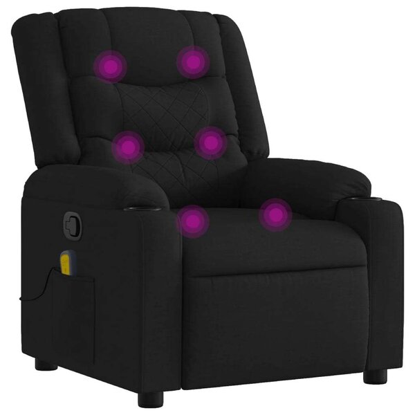 VidaXL fekete szövet dönthető masszázsfotel