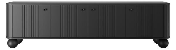 Vesper 4D TV-szekrény 187 cm - fekete, fekete fogantyúkkal, gömb lábakkal