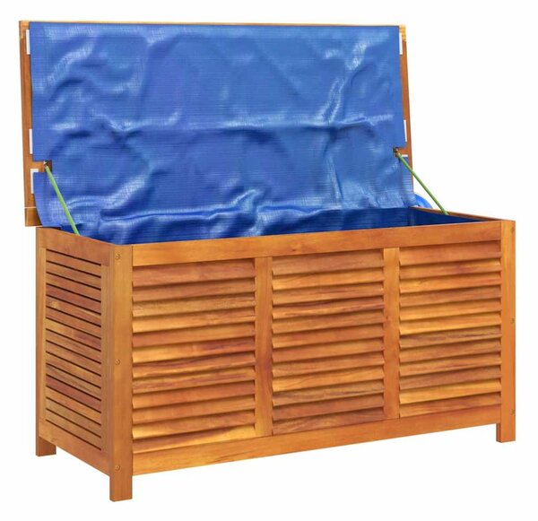 Tömör akácfa kerti tárolóláda zsaluval 113 x 50 x 56 cm