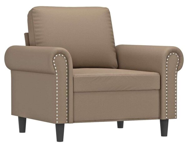 VidaXL kávészínű műbőr kanapéfotel lábtartóval 60 cm
