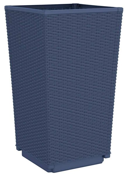 2 db kékszürke polipropilén kerti ültetőláda 32,5 x 32,5 x 57 cm