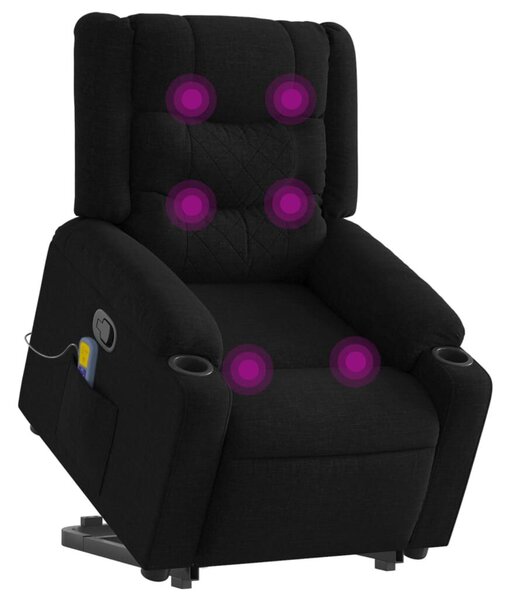 VidaXL fekete szövet dönthető masszázs- és állófotel