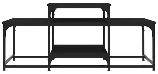 Fekete szerelt fa dohányzóasztal 102 x 60 x 45 cm