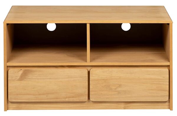 SAUDA tölgyszínű tömör fenyőfa TV-szekrény 99 x 43 x 55 cm