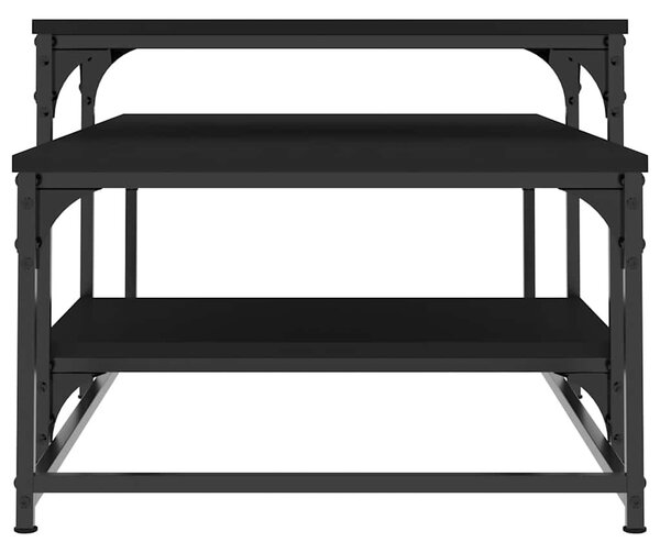Fekete szerelt fa dohányzóasztal 102 x 60 x 45 cm
