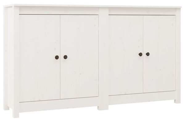 Fehér 2 db tömör fenyőfa tálalószekrény 70 x 35 x 80 cm