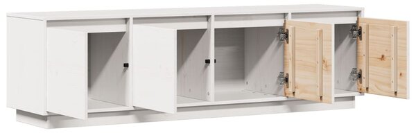Fehér tömör fenyőfa TV-szekrény 156 x 37 x 45 cm