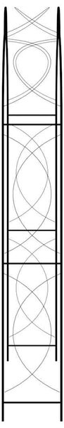 Fekete vas kerti boltív kapuval 150 x 34 x 240 cm