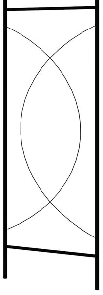 Fekete vas kerti boltív kapuval 150 x 34 x 240 cm