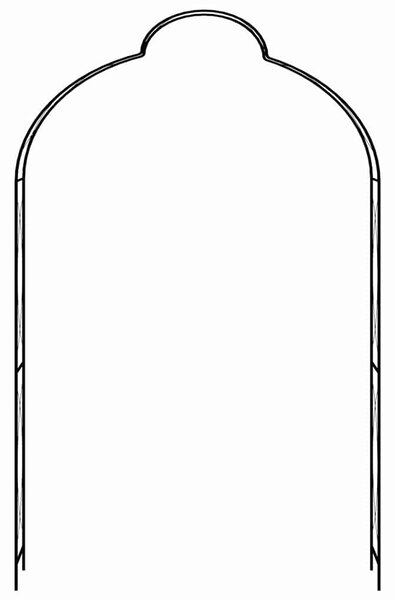 Fekete vas kerti boltív kapuval 150 x 34 x 240 cm