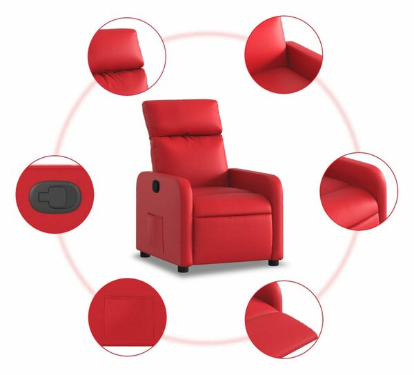 VidaXL Piros Dönthető Fotel - Műbőr