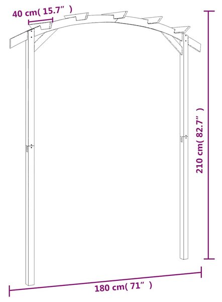 Kerti pergola impregnált fenyőfalécekből 180 x 210 x 40 cm