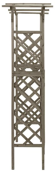 Szürke tömör fenyőfa pergola kapuval 116 x 40 x 204 cm