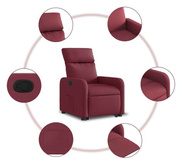 VidaXL Elektromos Felfelé Emelő Fotel - Bordó