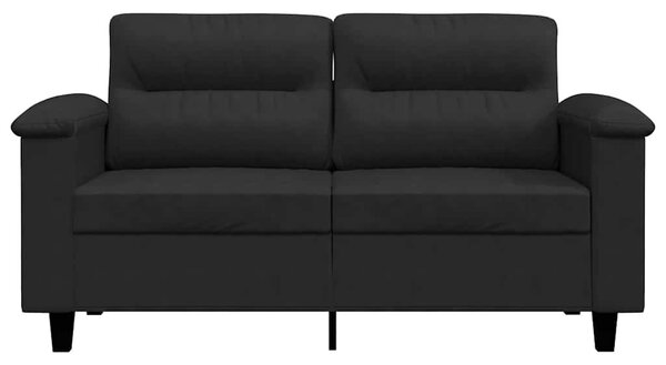 Kétszemélyes fekete mikroszálas szövetkanapé 120 cm