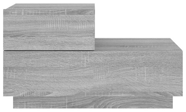 Szürke sonoma éjjeliszekrény LED-világítással 70 x 36 x 40,5 cm