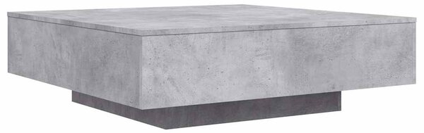 Betonszürke dohányzóasztal LED-lámpákkal 100 x 100 x 31 cm