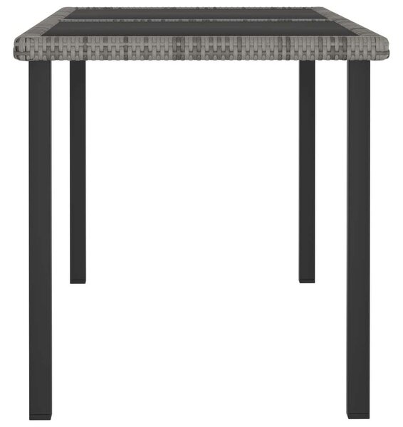 Kertbútor - Polyrattan Étkezőasztal - Szürke - 140x70 cm
