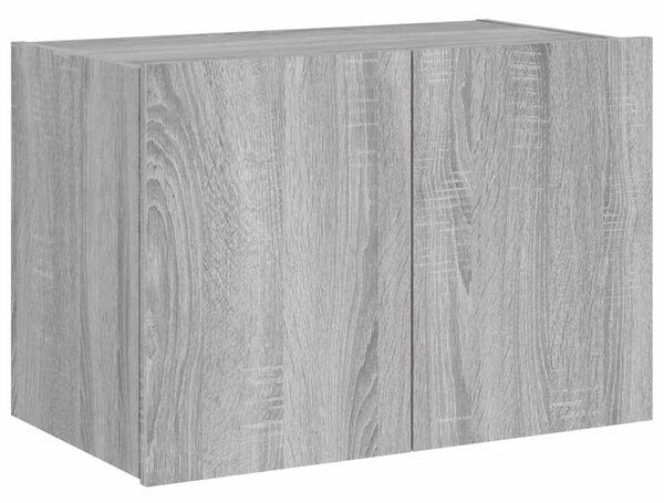 Szürke sonoma színű fali TV-szekrény LED-ekkel 60x35x41 cm