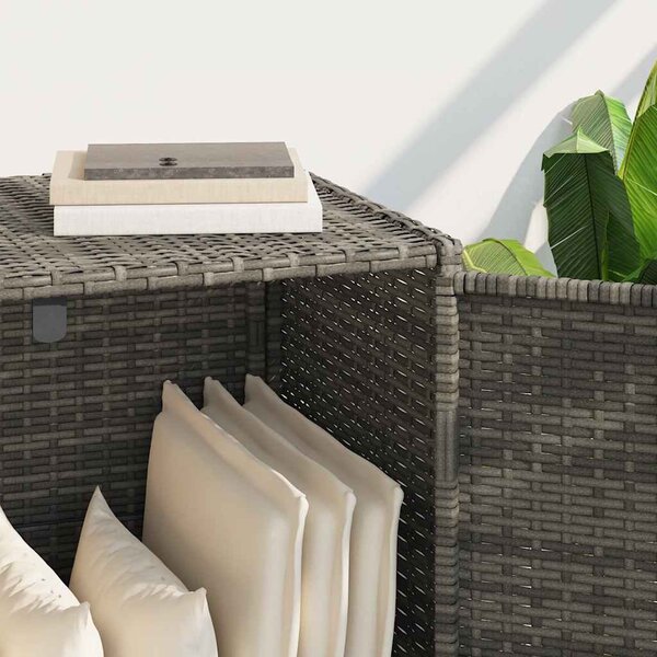 Szürke polyrattan kerti tárolószekrény 83x45x76 cm