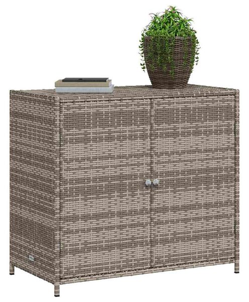 Szürke polyrattan kerti tárolószekrény 83x45x76 cm