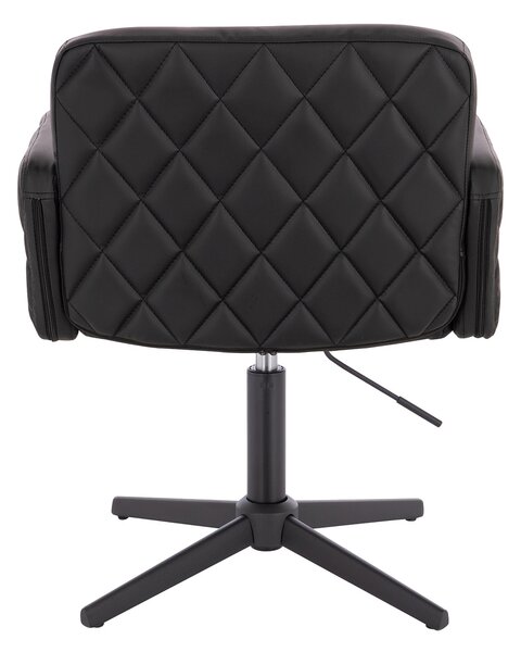 HC802CROSS Fekete Modern Műbőr Szék Fekete lábbal
