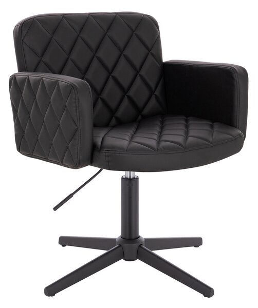 HC802CROSS Fekete Modern Műbőr Szék Fekete lábbal