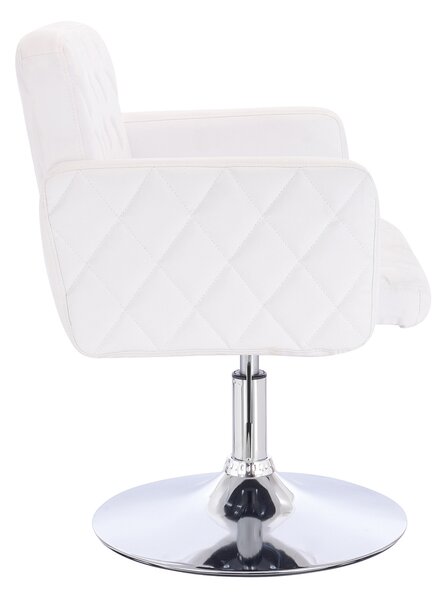 HC802N Fehér Modern Műbőr Szék Krómozott lábbal