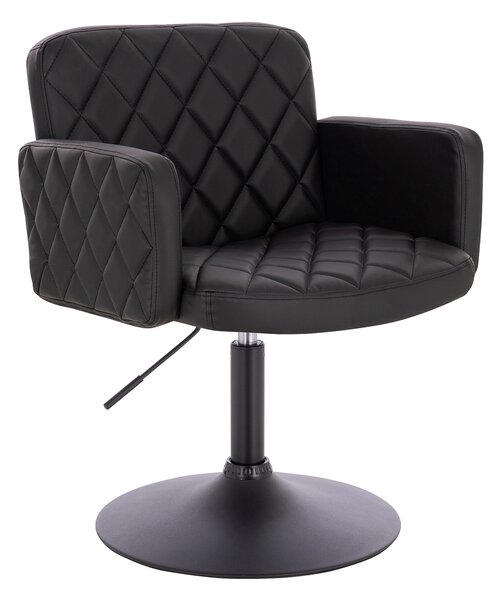 HC802N Fekete Modern Műbőr Szék Fekete lábbal