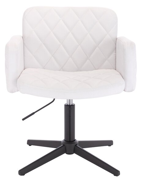 HC802CROSS Fehér Modern Műbőr Szék Fekete lábbal