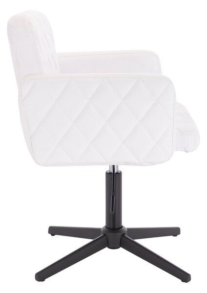 HC802CROSS Fehér Modern Műbőr Szék Fekete lábbal