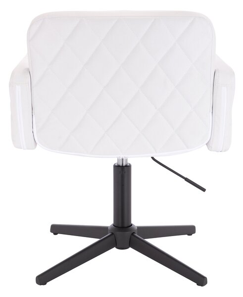 HC802CROSS Fehér Modern Műbőr Szék Fekete lábbal