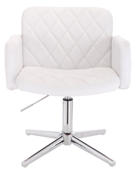HC802CROSS Fehér Modern Műbőr Szék Krómozott lábbal