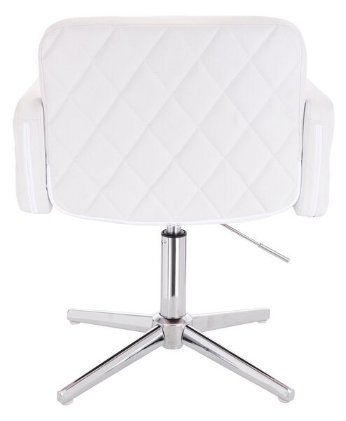 HC802CROSS Fehér Modern Műbőr Szék Krómozott lábbal