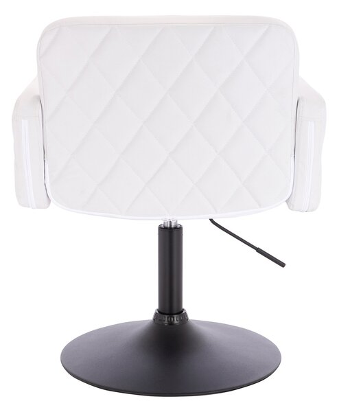 HC802N Fehér Modern Műbőr Szék Fekete lábbal